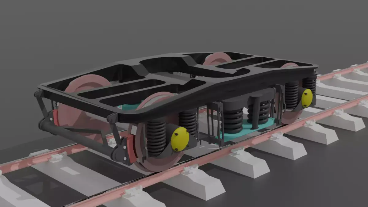 Indian railway ICF Bogie with realistic texure 3D model