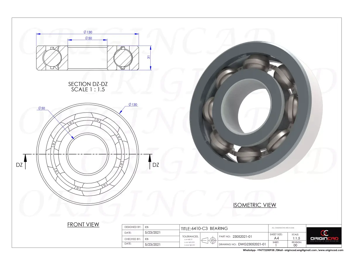 6410-C3 Baller Bearing 3D model