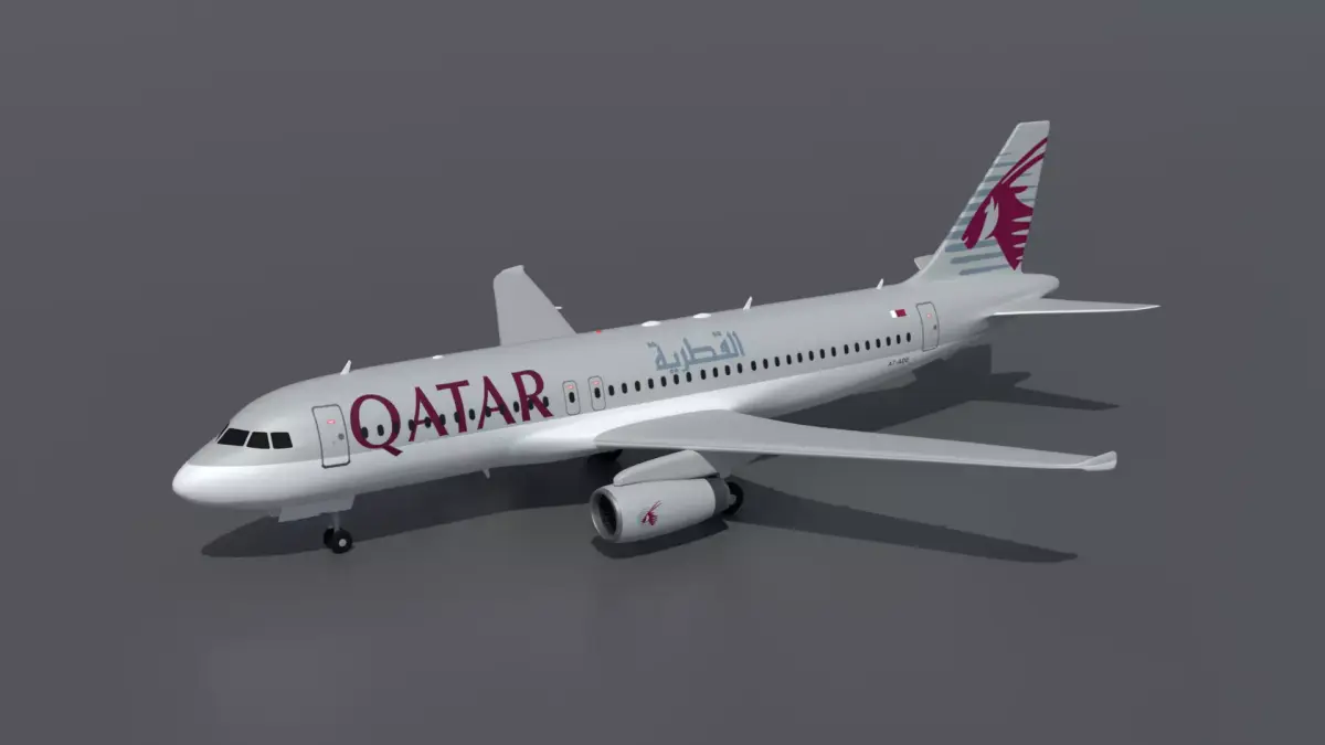 Airbus A320 Qatar Airways 3D model