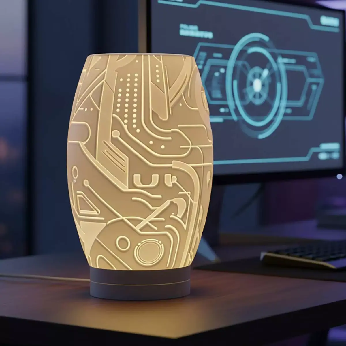 Sci fi Lamp Shade STL file  no supports 3D print model