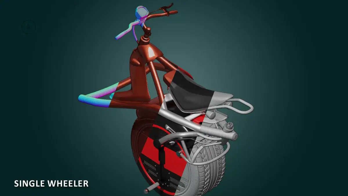 UNO BIKE SINGLE WHEELER 3D model