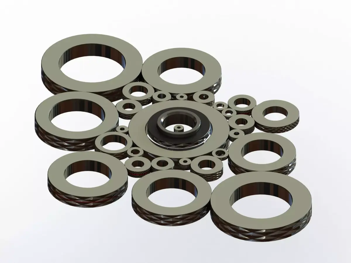 Cylindrical  Ring Gages Set for Measuring Range  8 to 175 mm 3D model