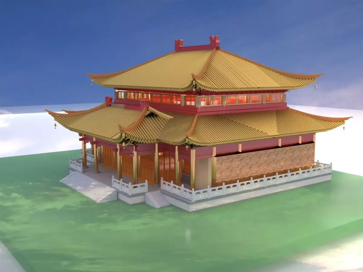 Chinese ancient house 3D model 7