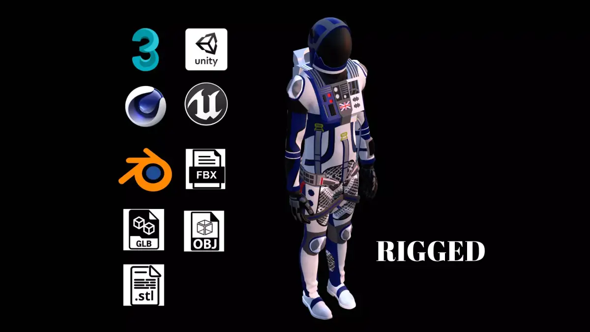 Astronaut Spacesuit United Kingdom 3D model