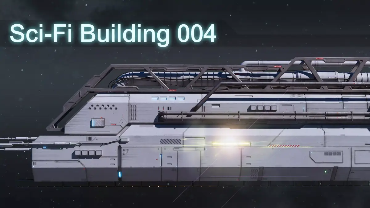 Sci-Fi Building 004 Industry-PBR Low-poly 3D model