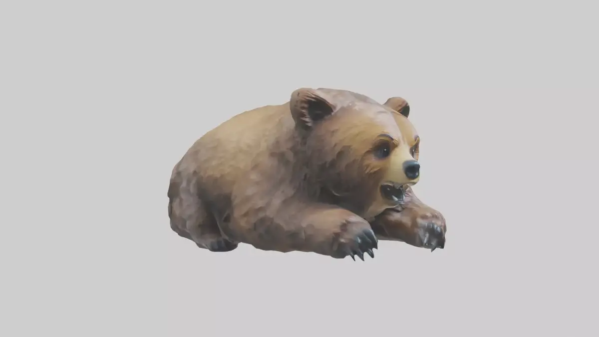 Grizzly Cub playing model Low-poly 3D model