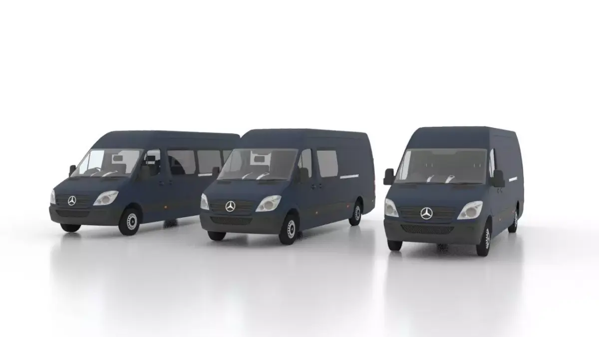 Mercedes Benz Sprinter L3H2 2009 Collection UK 3D Model Pack