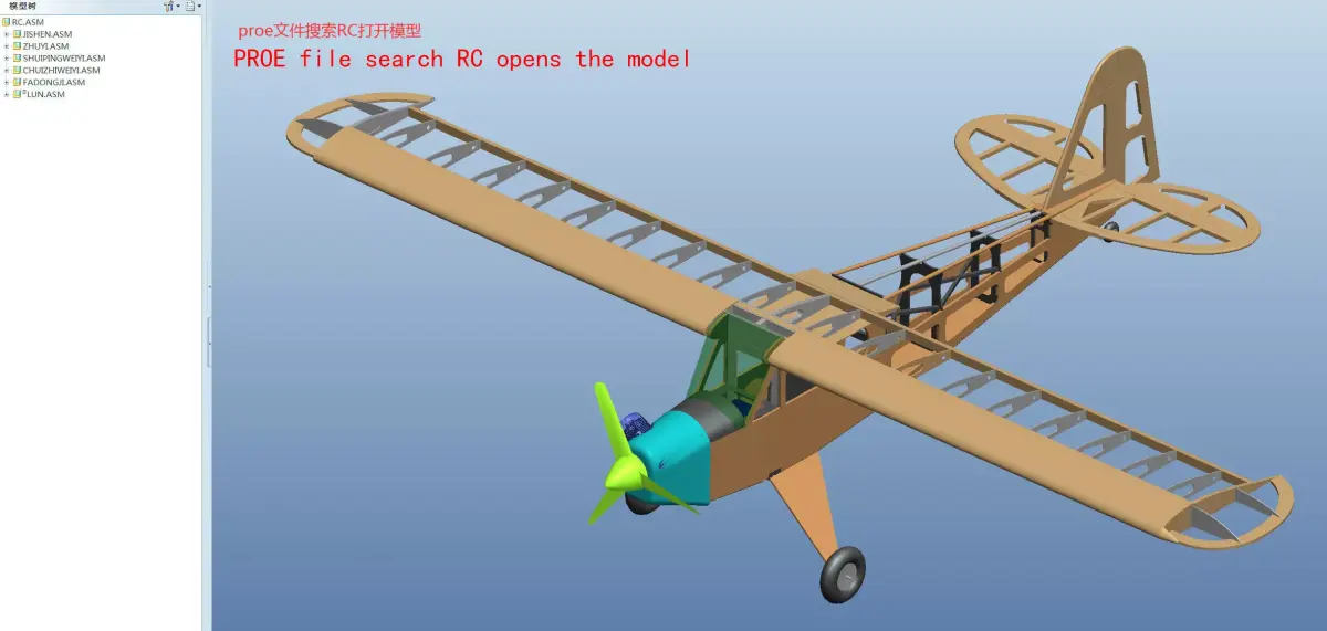RC fixed-wing model aircraft 3D model
