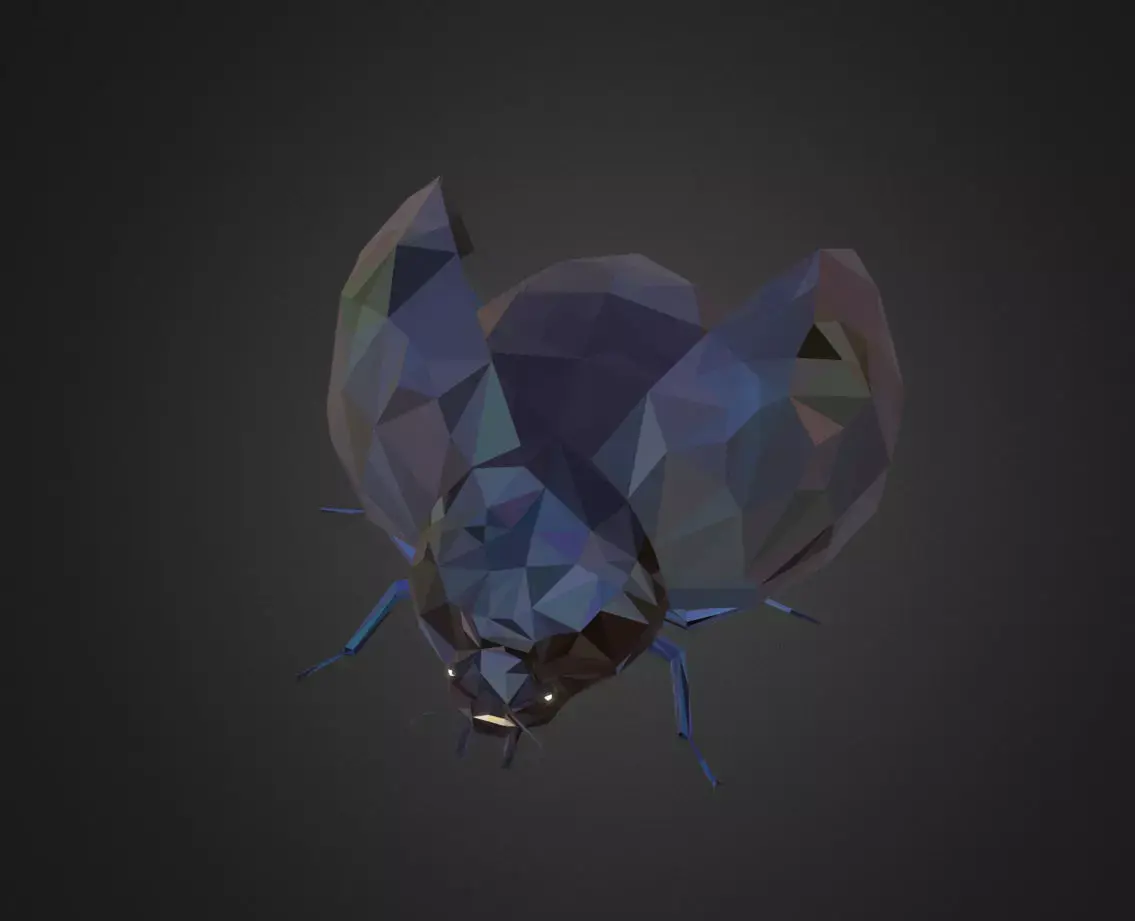 Bug Ladybug Black Low Polygon Art Insect Low-poly 3D model