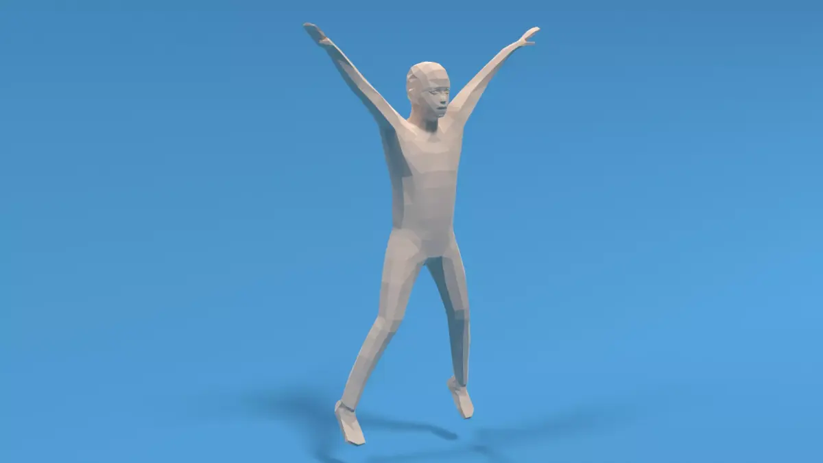 Low Poly Kid Jumping Jacks Low-poly 3D model