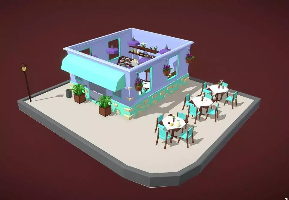  THE CAFE  part 2 Free 3D model
