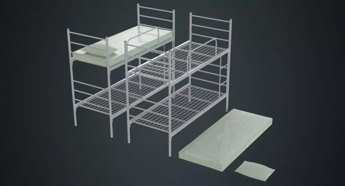 Bunk Bed 1A Low-poly 3D model