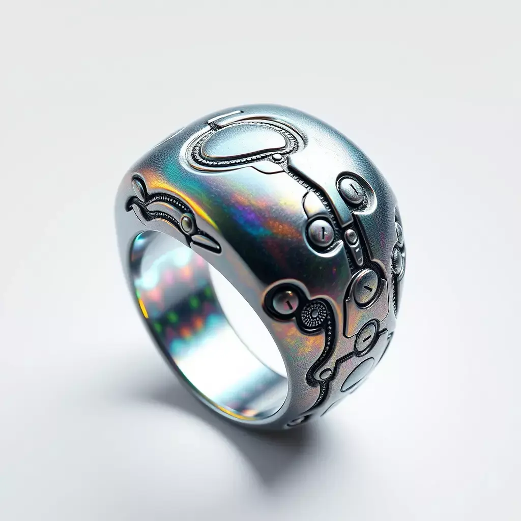 Futuristic Cybernetic SciFi Ring Low-poly 3D model