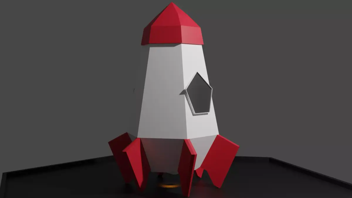 Low-poly Rocket ship Low-poly 3D model