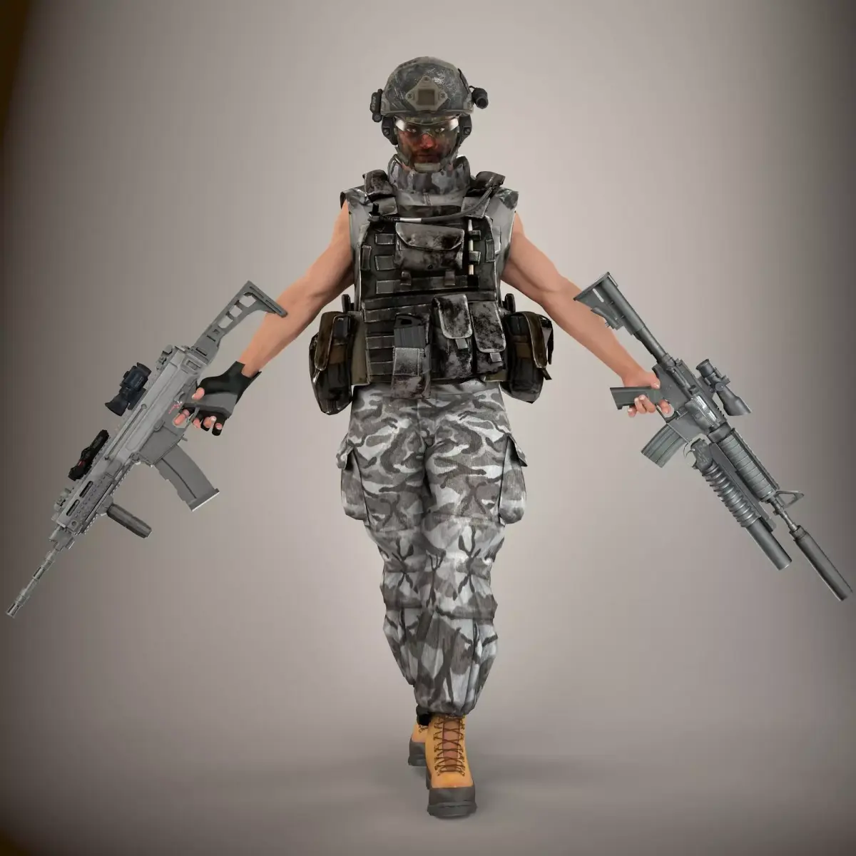 Ultimate Rigged Soldier 3D model