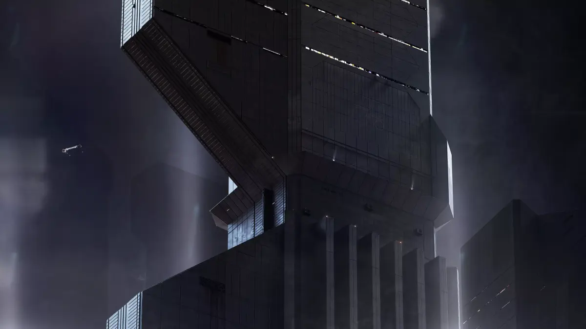 Brutalist Scifi Future Building 03 3D model