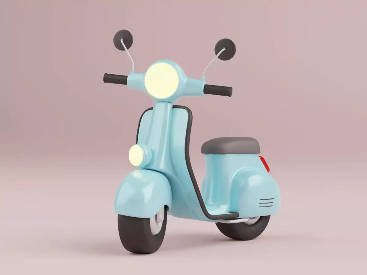 Cartoon Scooter Rigged 3D model