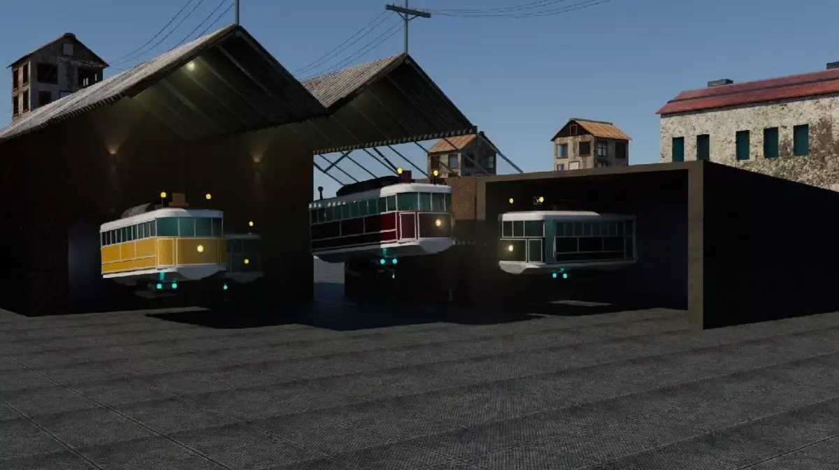 house model train station with two trains in it 3D model