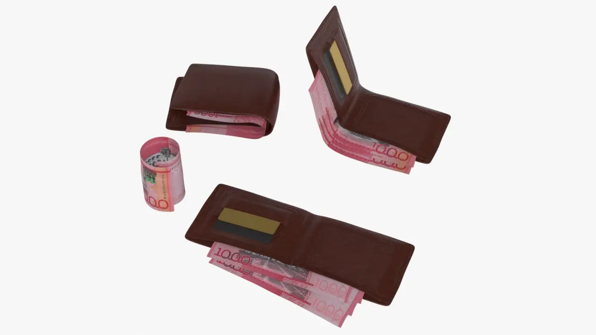 Dominican 1000 Pesos Wallet Money Purse 3D model