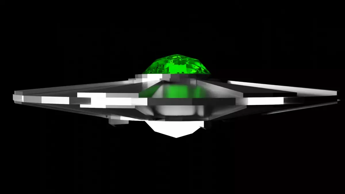 Alienship alien spaceship with gem Free low-poly 3D model