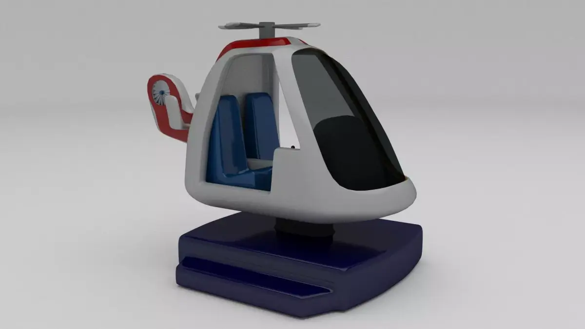 Ambulance Chopper Kiddie Ride Low-poly 3D model
