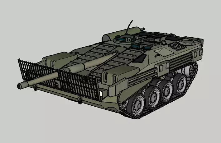 Strv-103 armoured vehicle Low-poly 3D model