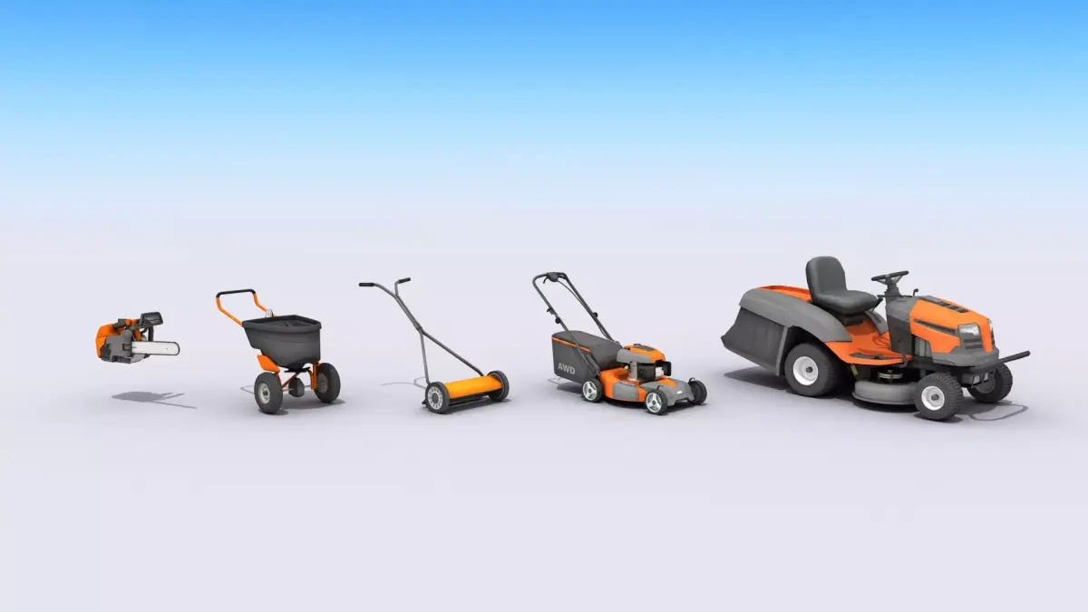  Lawn And Garden Care Equipment 3D Model Pack