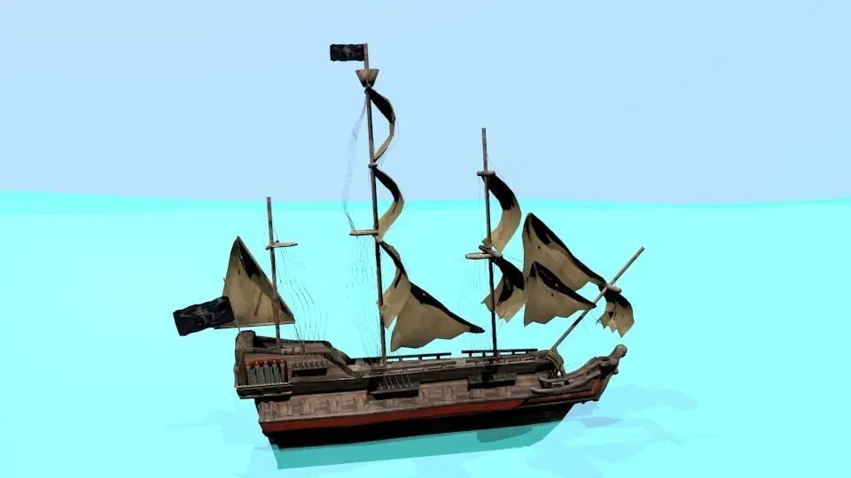 Pirate ship The Walrus Low-poly 3D model