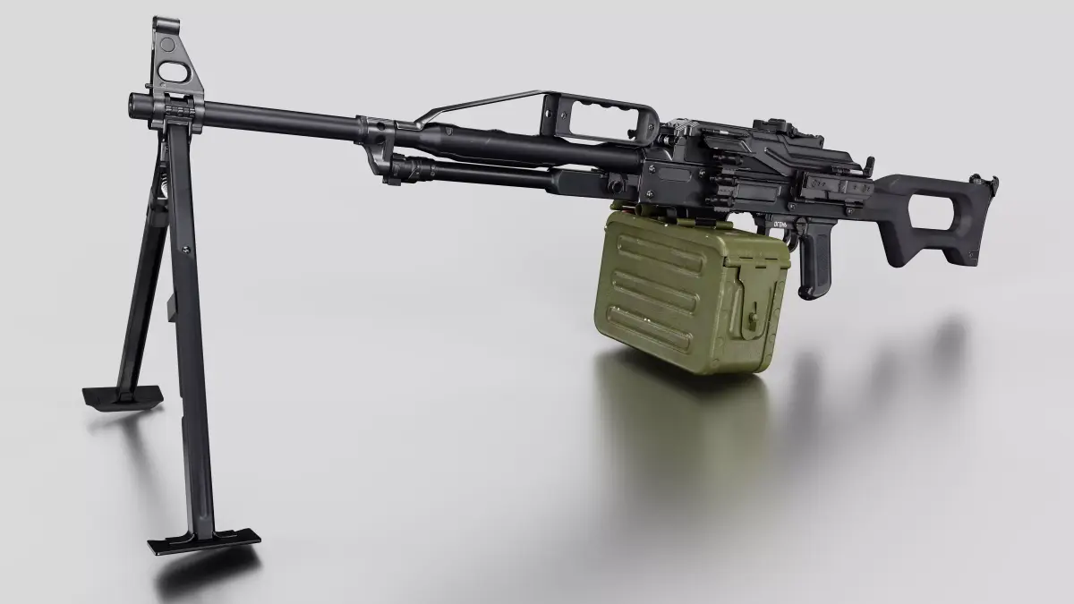 Game-Ready PKP machine guns Low-poly 3D model