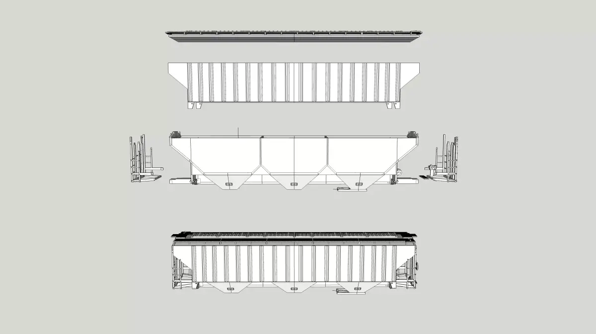PS-4750 Covered Hopper HO and O 3D print model