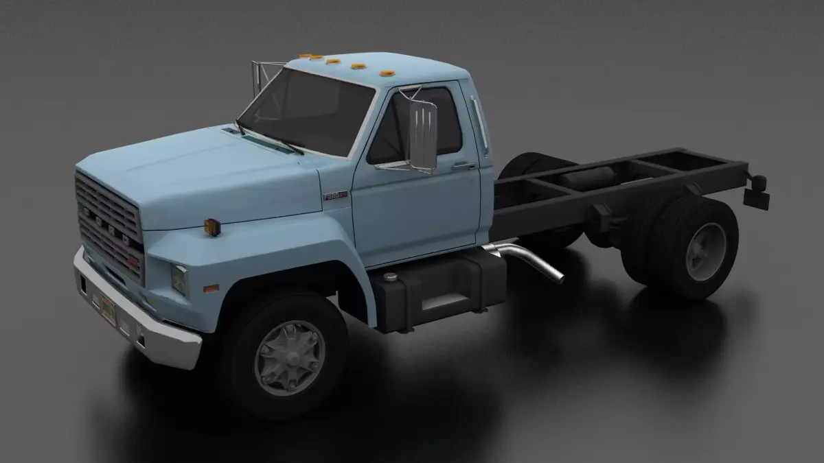 F-Series F-800 Truck Chassis 1980 Low-poly 3D model