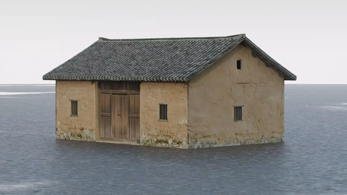 Traditional rural Chinese residence Low-poly 3D model