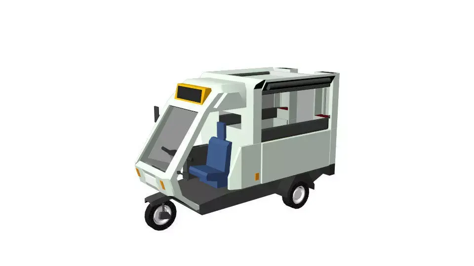 Tuktuk Tricycle Low-poly 3D model