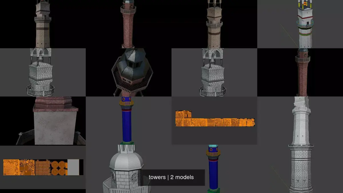 towers 3D Model Collection