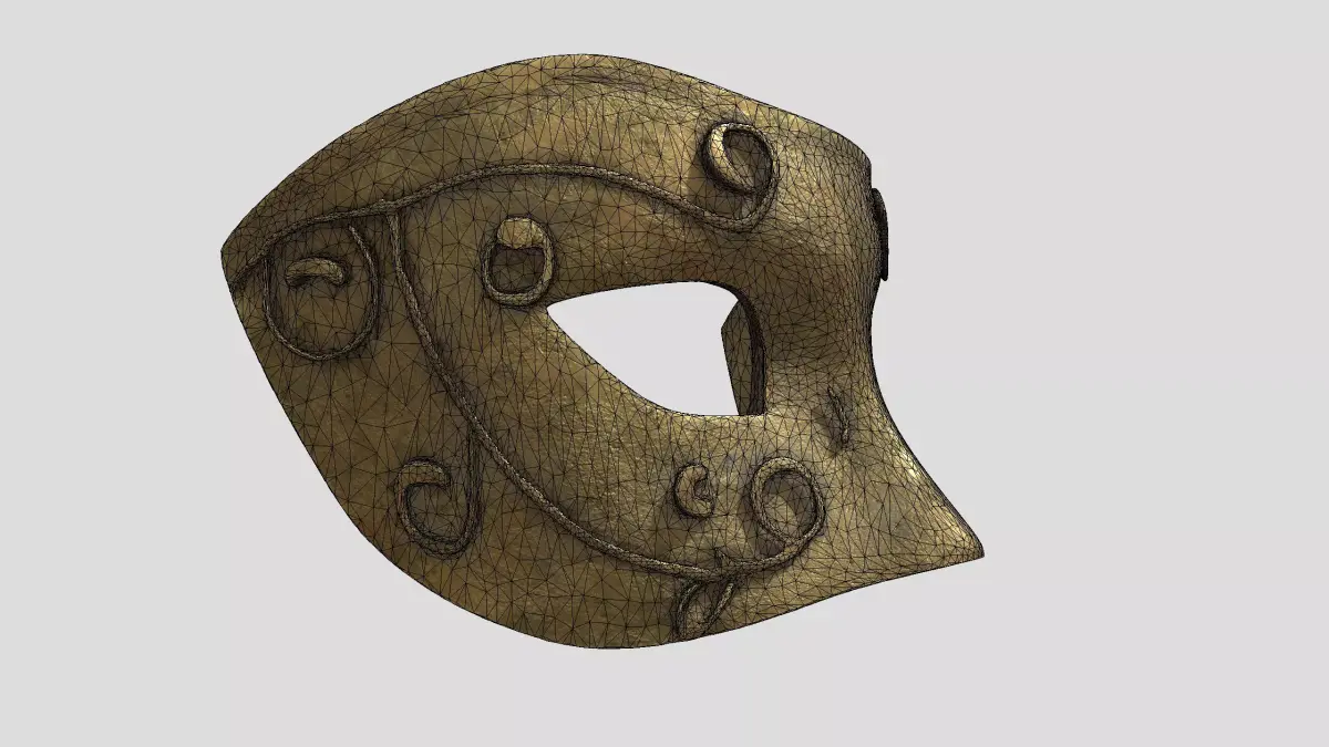 Golden Greek Helmet Low-poly 3D model
