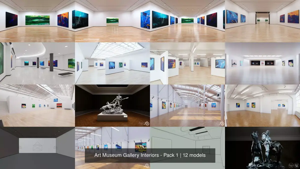 Art Museum Gallery Interiors - Pack 1