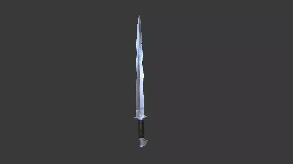 Curved knife or a sword called Kris  Free low-poly 3D model
