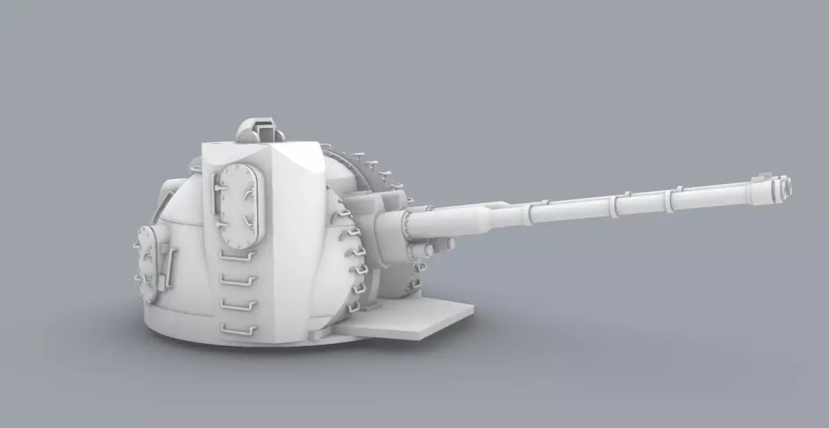 AK-130 130mm Low-poly 3D model
