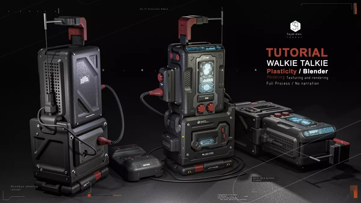 Plasticity 3D modeling  Walkie talkie tutorial 3D model