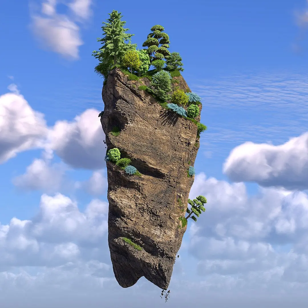 Soaring Forest Cliff 3D model