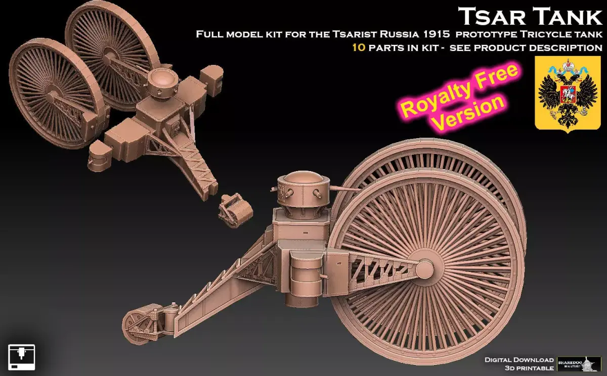 Tsar Tank ROYALTY FREE VERSION 3D print model