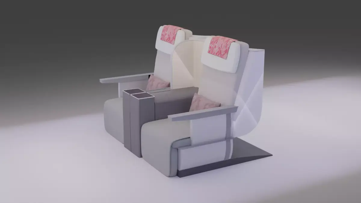 Business Class Airplane Seats - Air Astana  3D model