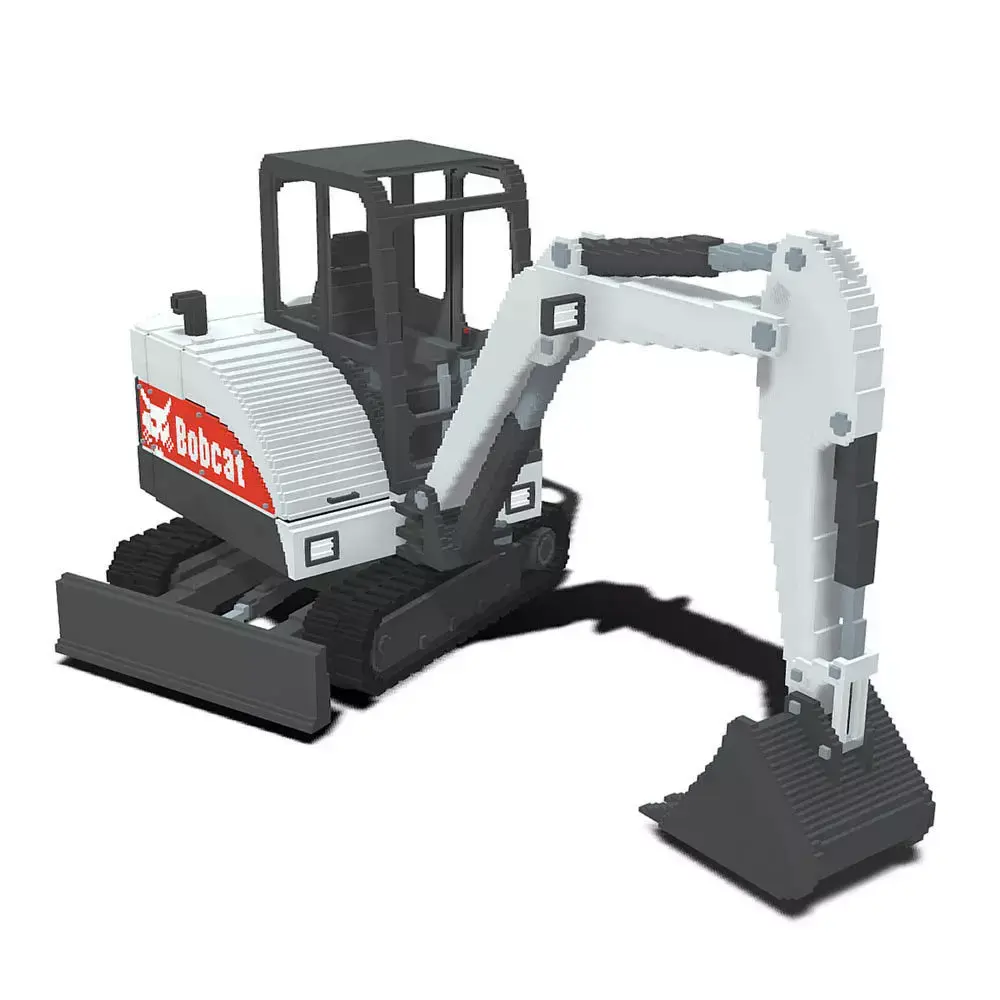 Voxel Bobcat Excavator Low-poly 3D model