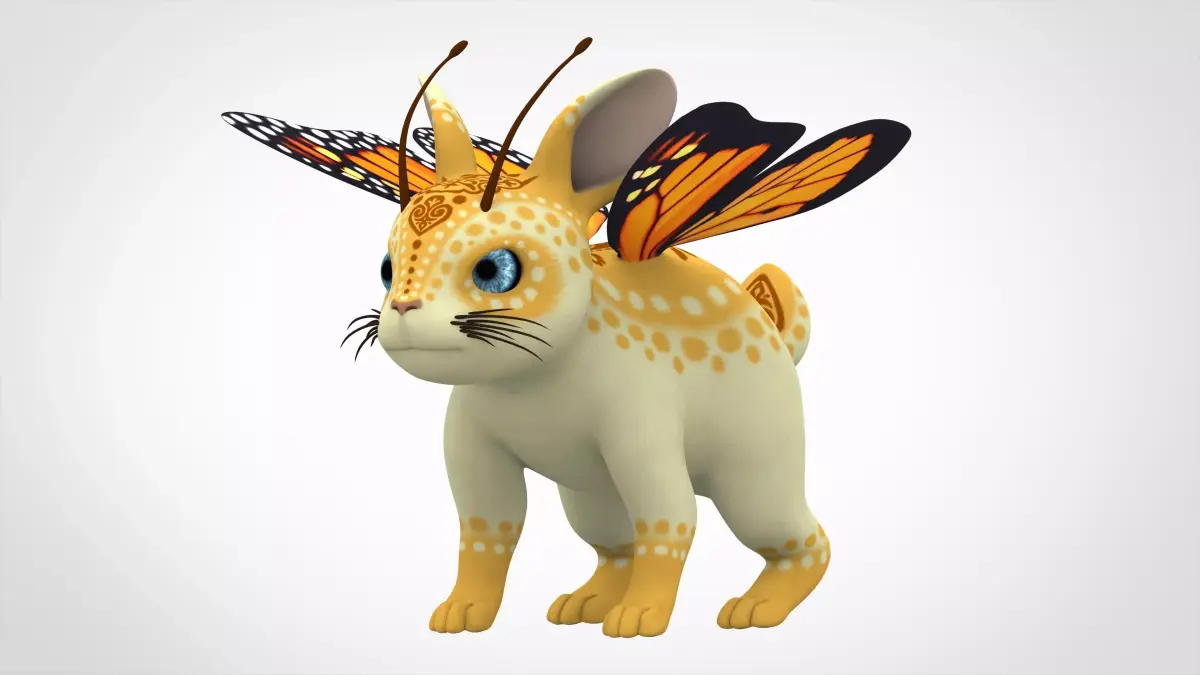 Monarch Bunnyfly Low-poly 3D model