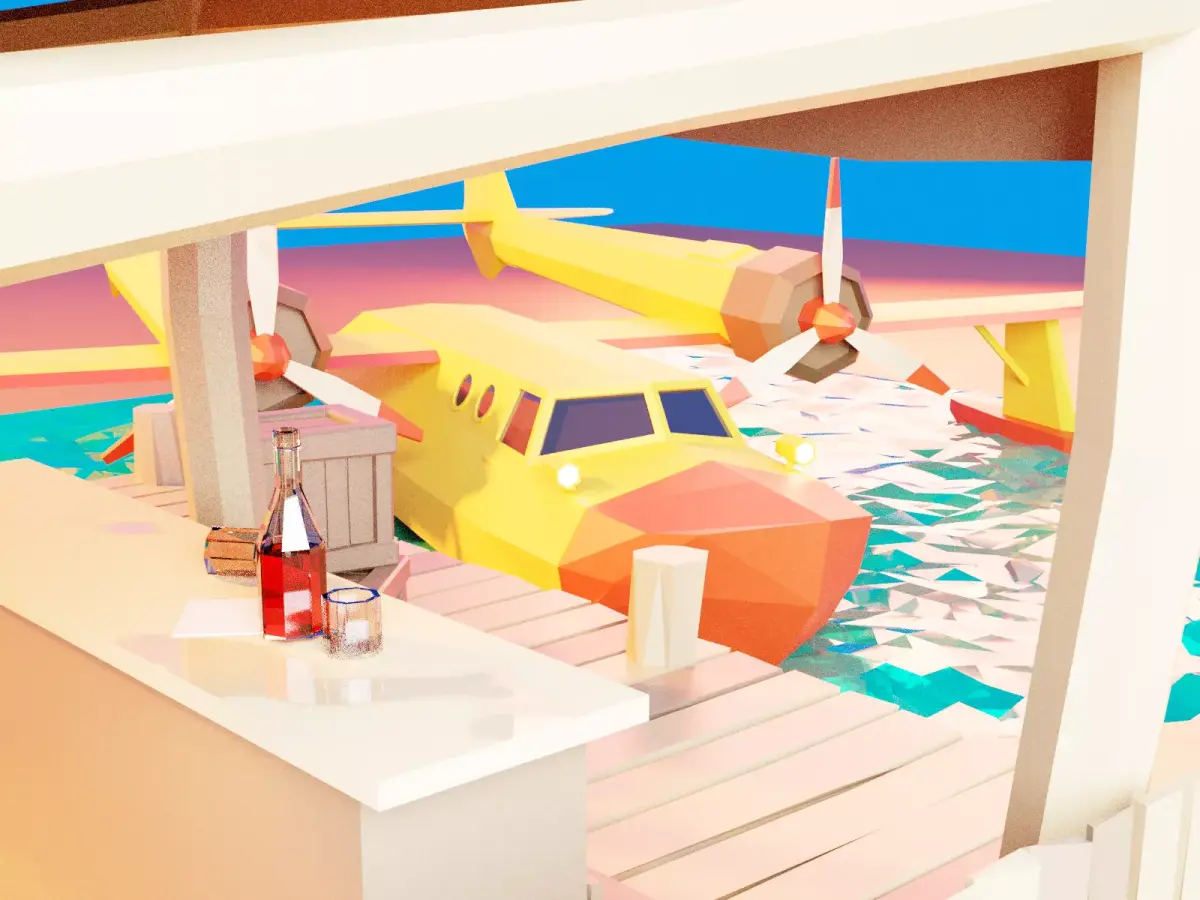 Cartoon talespin scene 3D model
