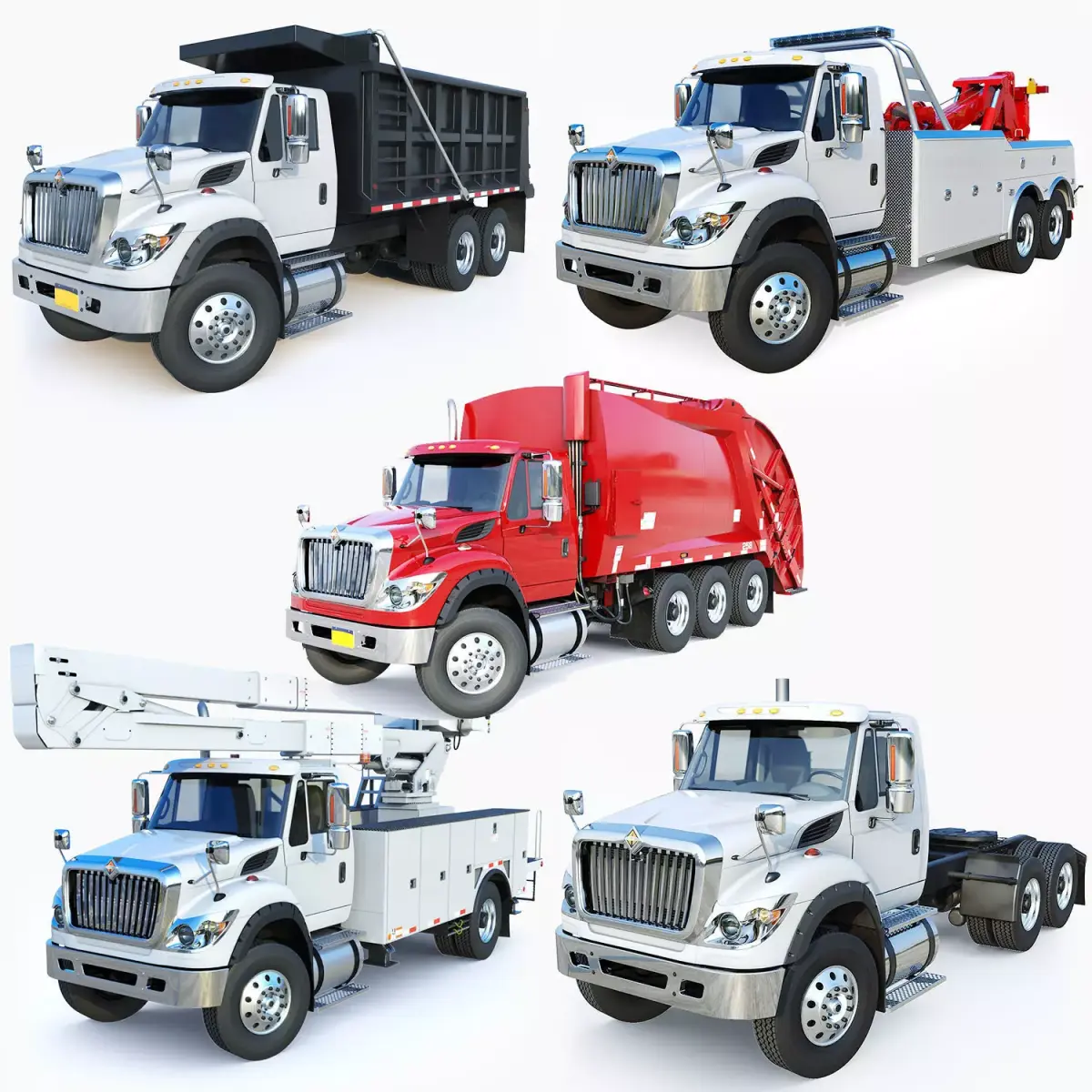 WorkStar 7600 Trucks 3D Model Pack