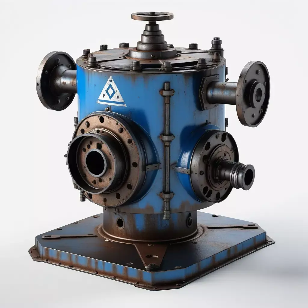 Rusty Industrial Machine Part Valve 3D model