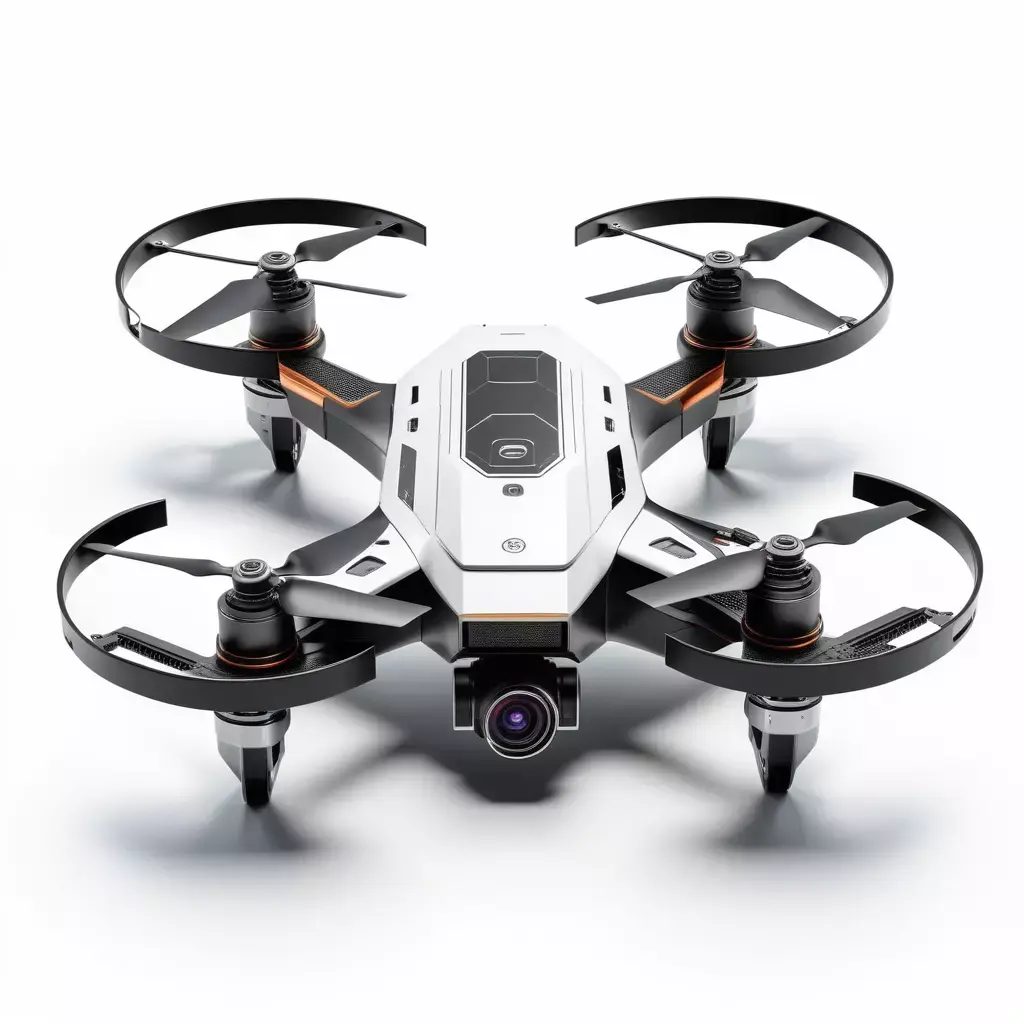 Futuristic Drone with Broken Rotors 3D model