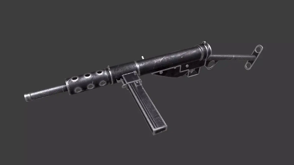 Sten MK 2 Submachine Gun Free low-poly 3D model