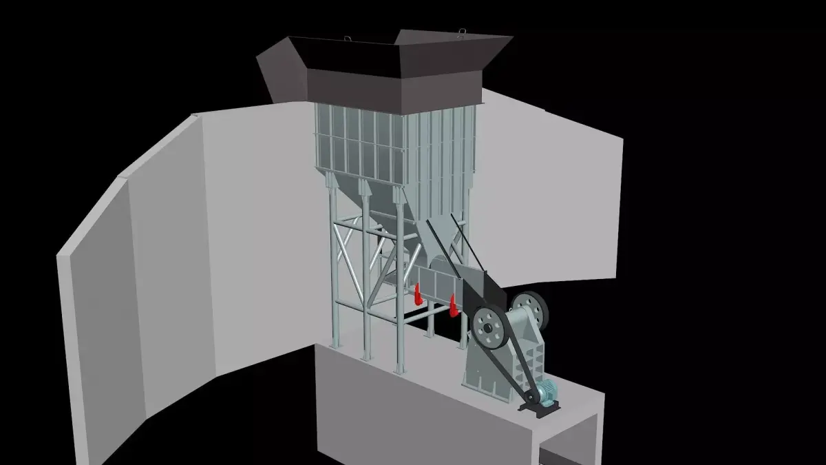 jaw crusher section 3D Model 3D model